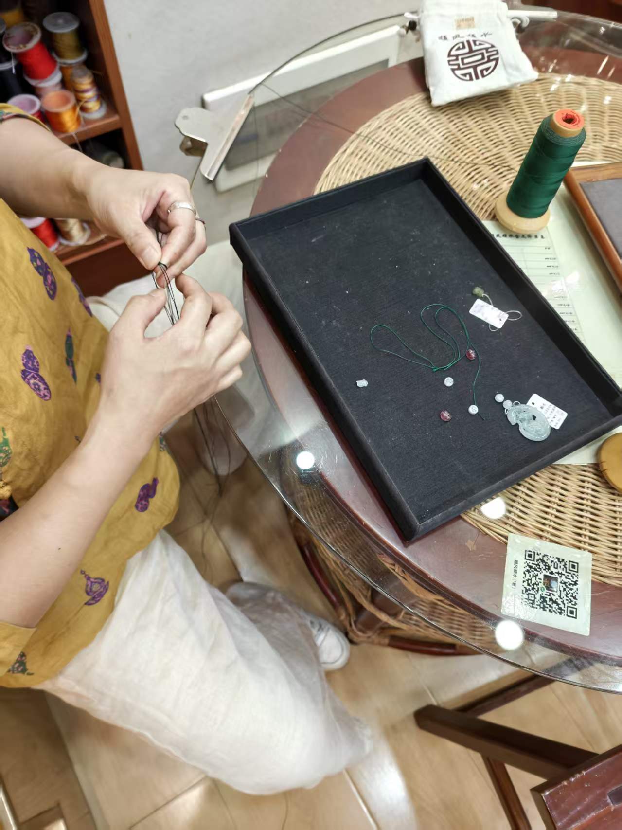 顺风顺水吉祥转运饰品现场编绳过程 3
